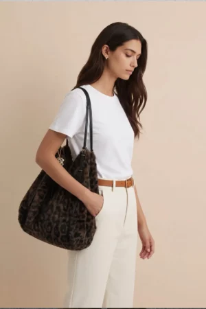 Bolso de pelo sintético animal print
