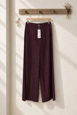 Pantalón palazzo burdeos